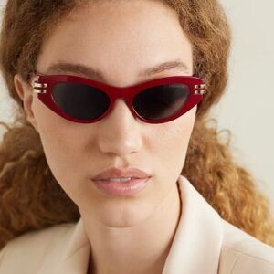 NEW Dior DIORSIGNATURE B1U 35C0 Shiny Red Green Women Sunglasses